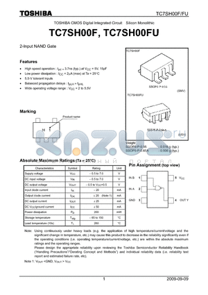 TC7SH00F_09 datasheet - 2-Input NAND Gate