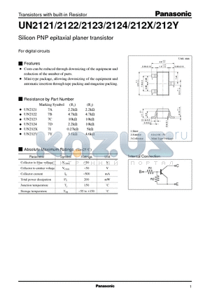 UN212X datasheet - Silicon PNP epitaxial planer transistor