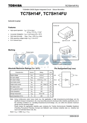 TC7SH14F_09 datasheet - Schmitt Inverter