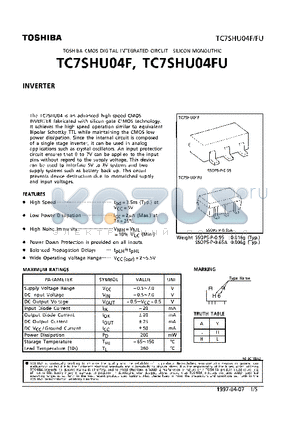 TC7SHU04F datasheet - INVERTER