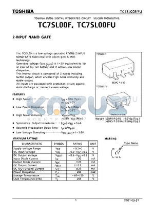 TC7SL00F datasheet - 2-INPUT NAND GATE