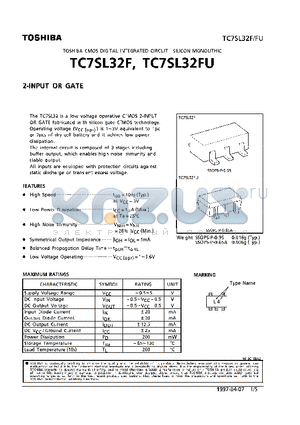 TC7SL32FU datasheet - 2-INPUT OR GATE
