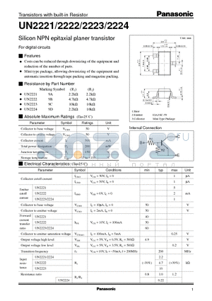 UN2222 datasheet - Silicon NPN epitaxial planer transistor