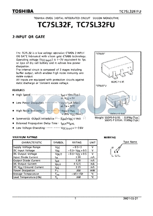 TC7SL32FU datasheet - 2-INPUT OR GATE