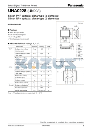 UN228 datasheet - Transistor array to drive the small motor