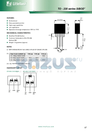 TO-220 datasheet - Bi-directional Glass passivated junction