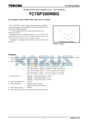 TC7SP300WBG datasheet - CMOS Digital Integrated Circuit Silicon Monolithic