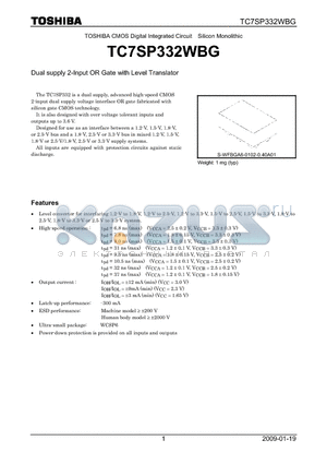 TC7SP332WBG datasheet - CMOS Digital Integrated Circuit Silicon Monolithic