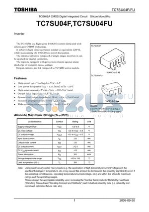 TC7SU04F_09 datasheet - Inverter