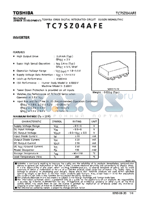 TC7SZ04 datasheet - INVERTER