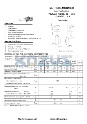TO-220AC datasheet - Super Fast Rectifiers