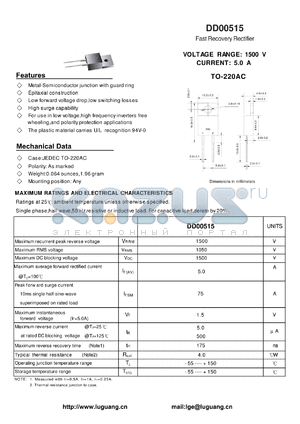 TO-220AC datasheet - Fast Recovery Rectifier