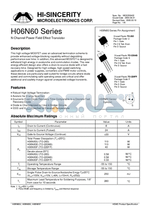 TO-220FP datasheet - N-Channel Power Field Effect Transistor