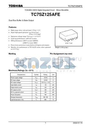 TC7SZ125AFE datasheet - TOSHIBA CMOS Digital Integrated Circuit Silicon Monolithic