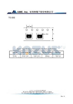 TO-252 datasheet - Carrier Width (W) 16.0-0.1 mm  Pitch (P) 4.0-0.1 mm