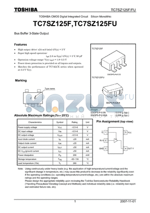 TC7SZ125F datasheet - Bus Buffer 3-State Output