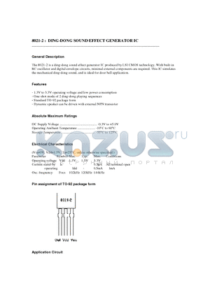 TO-92 datasheet - DING-DONG SOUND EFFECT GENERATOR IC