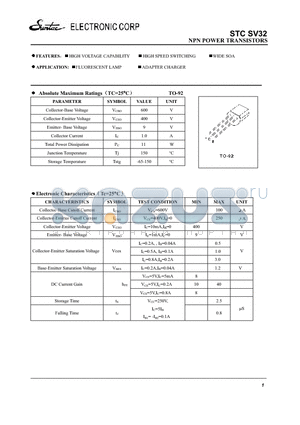 TO-92 datasheet - NPN POWER TRANSISTORS