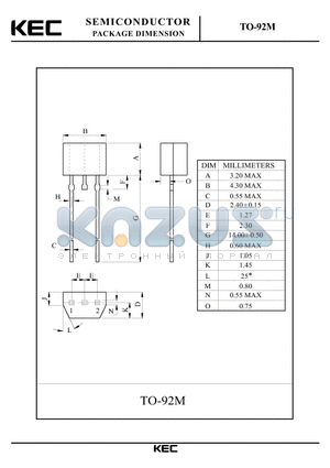 TO-92M datasheet - SEMICONDUCTOR PACKAGE DIMENSION