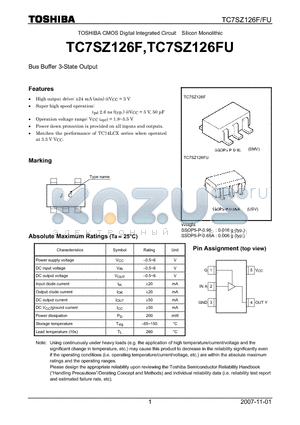 TC7SZ126FU datasheet - Bus Buffer 3-State Output