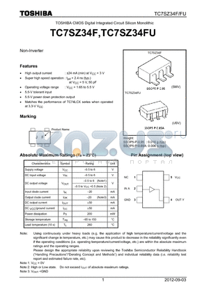 TC7SZ34FU_12 datasheet - Non-Inverter