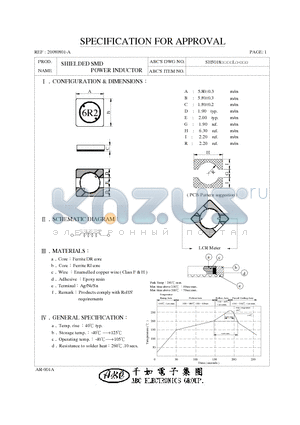 SH5018100YL datasheet - SHIELDED SMD POWER INDUCTOR