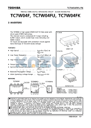 TC7W04F datasheet - 2 INVERTERS