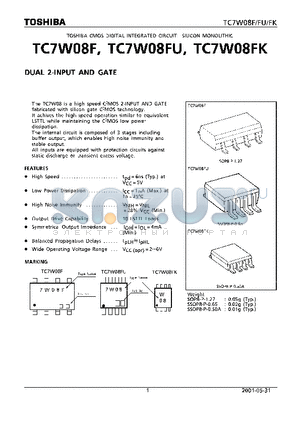 TC7W08F_01 datasheet - DUAL 2-INPUT AND GATE