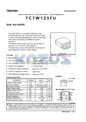 TC7W125 datasheet - DUAL BUS BUFFER