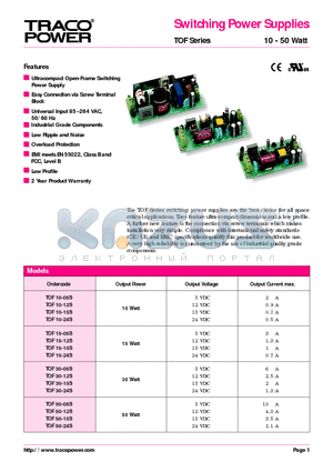 TOF50-12S datasheet - Switching Power Supplies