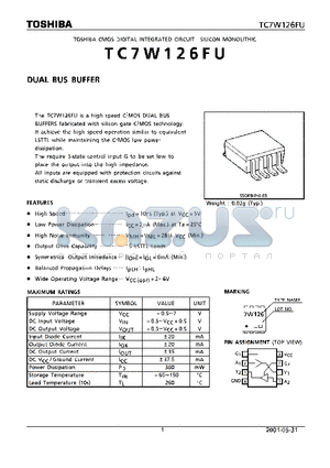 TC7W126FU datasheet - DUAL BUS BUFFER