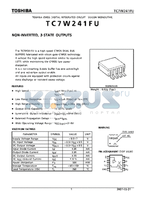 TC7W241FU_01 datasheet - NON-INVERTED, 3-STATE OUTPUTS