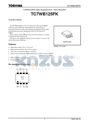 TC7WB125FK datasheet - Dual Bus Switch