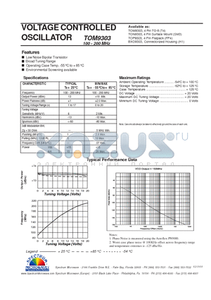 TOM9303 datasheet - VOLTAGE CONTROLLED OSCILLATOR