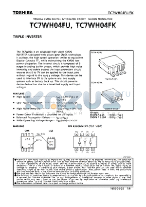 TC7WH04 datasheet - TRIPLE INVERTER