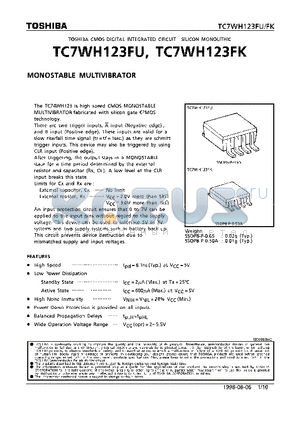 TC7WH123FU datasheet - MONOSTABLE MULTIVIBRATOR