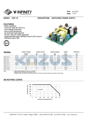 VOF-10-12 datasheet - SWITCHING POWER SUPPLY