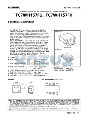 TC7WH157 datasheet - 2-CHANNEL MULTIPLEXER