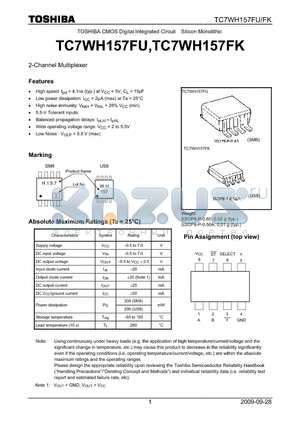 TC7WH157FU_09 datasheet - 2-Channel Multiplexer