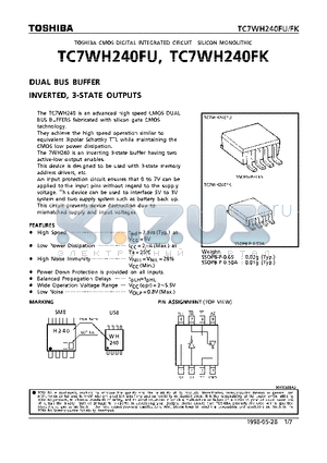 TC7WH240FK datasheet - DUAL BUS BUFFER INVERTED, 3-STATE OUTPUTS