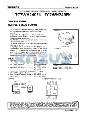 TC7WH240FU datasheet - DUAL BUS BUFFER INVERTED, 3-STATE OUTPUTS