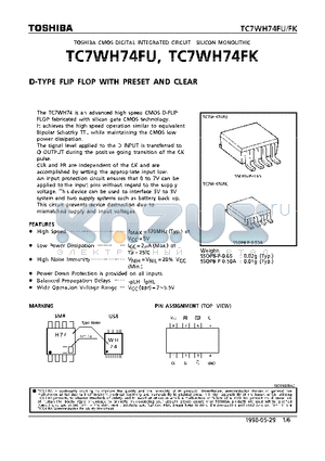 TC7WH74FK datasheet - D-TYPE FLIP FLOP WITH PRESETAND CLEAR