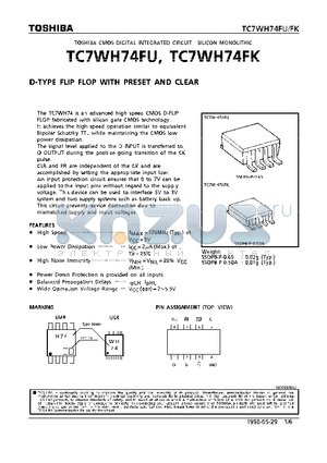 TC7WH74FU datasheet - D-TYPE FLIP FLOP WITH PRESETAND CLEAR