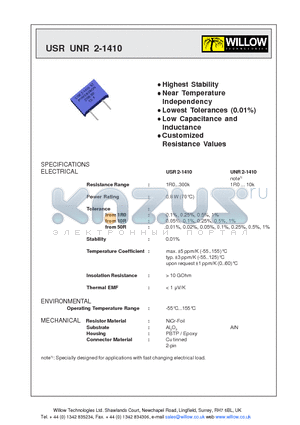UNR2-14102R5X datasheet - Highest Stability Near Temperature Independency
