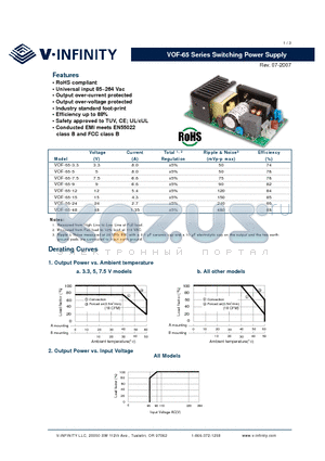 VOF-65 datasheet - Switching Power Supply