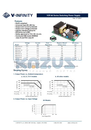 VOF-65-15 datasheet - Switching Power Supply