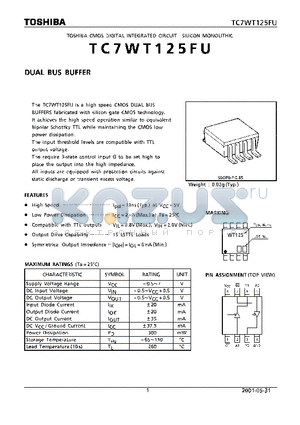 TC7WT125FU datasheet - CMOS DIGITAL INTEGRATED CIRCUIT SILICON MONOLITHIC DUAL BUS BUFFER