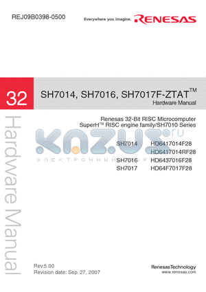 SH7017F-ZTAT datasheet - 32-Bit RISC Microcomputer