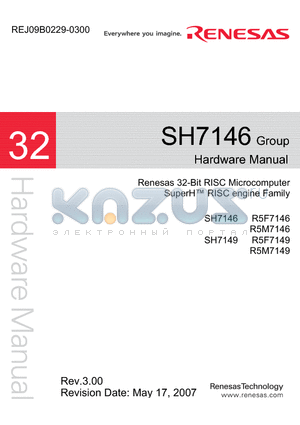 SH7149 datasheet - 32-Bit RISC Microcomputer SuperH RISC engine Family