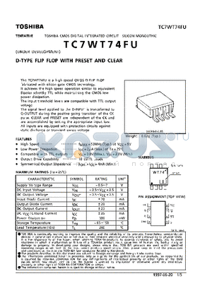 TC7WT74FU datasheet - D-TYPE FLIP FLOP WITH PRESET AND CLEAR